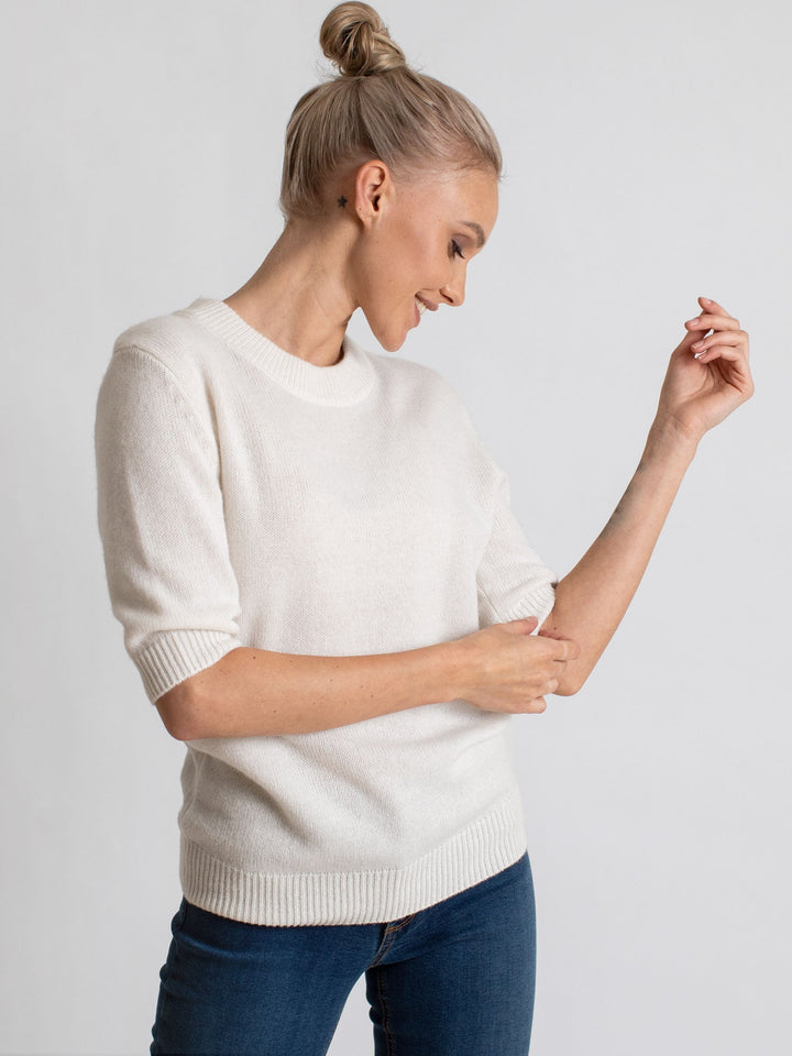 Cashmere sweater "Sofia sweater" - white - 100% pure Cashmere - Scandinavian design - Kashmina of Norway