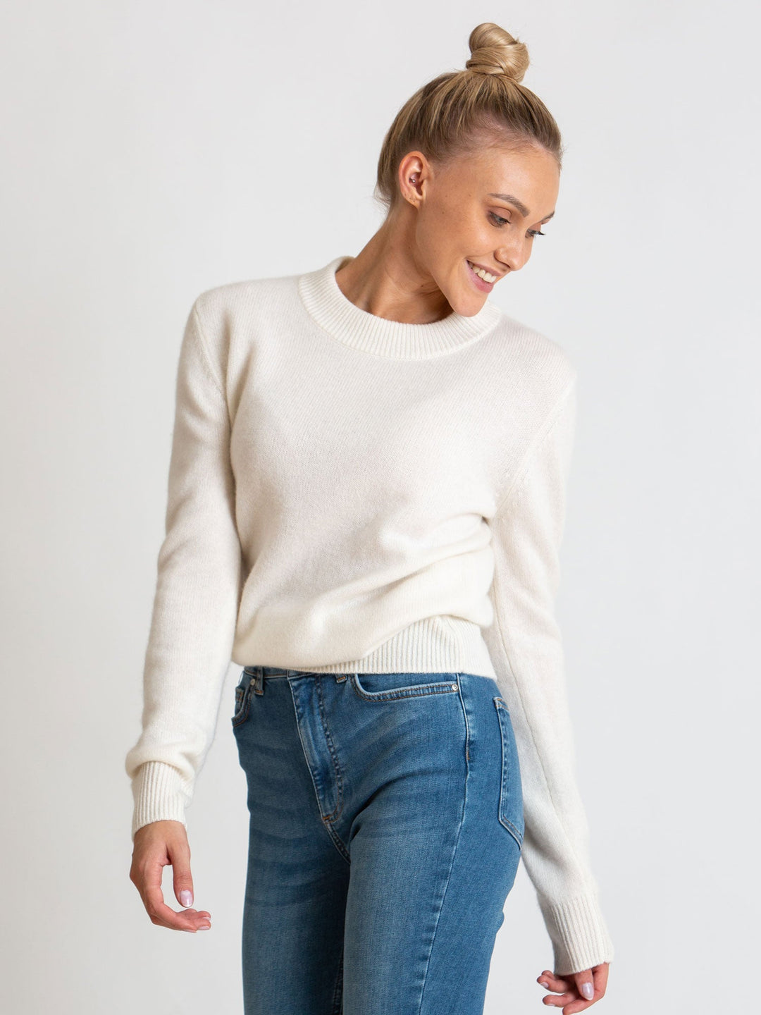 Cashmere sweater "Sofia long" - white - 100% pure Cashmere - Scandinavian design - Kashmina of Norway