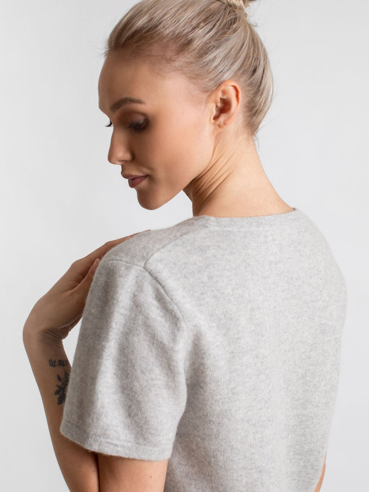 Cashmere T-shirt "Fresh" - light grey - 100% pure Cashmere - Scandinavian design - Kashmina of Norway