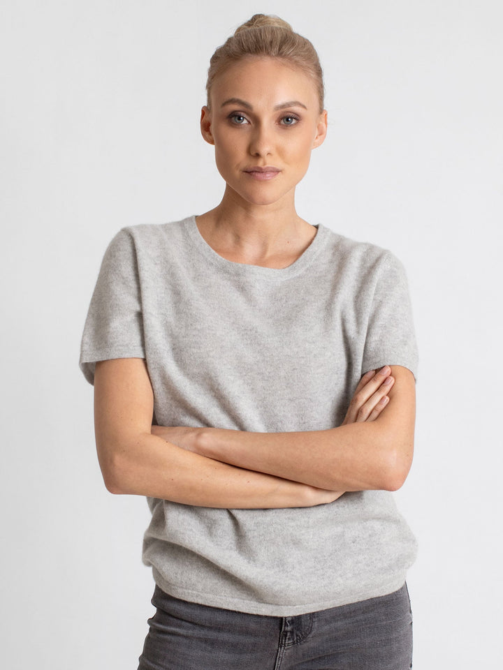Cashmere T-shirt "Fresh" - light grey - 100% pure Cashmere - Scandinavian design - Kashmina of Norway