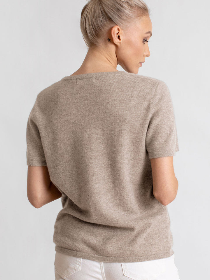 Cashmere T-shirt "Fresh" - toast - 100% pure Cashmere - Scandinavian design - Kashmina of Norway