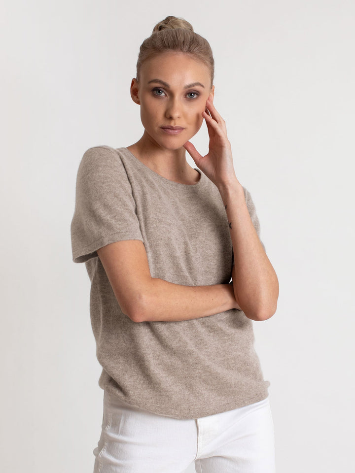 Cashmere T-shirt "Fresh" - toast - 100% pure Cashmere - Scandinavian design - Kashmina of Norway