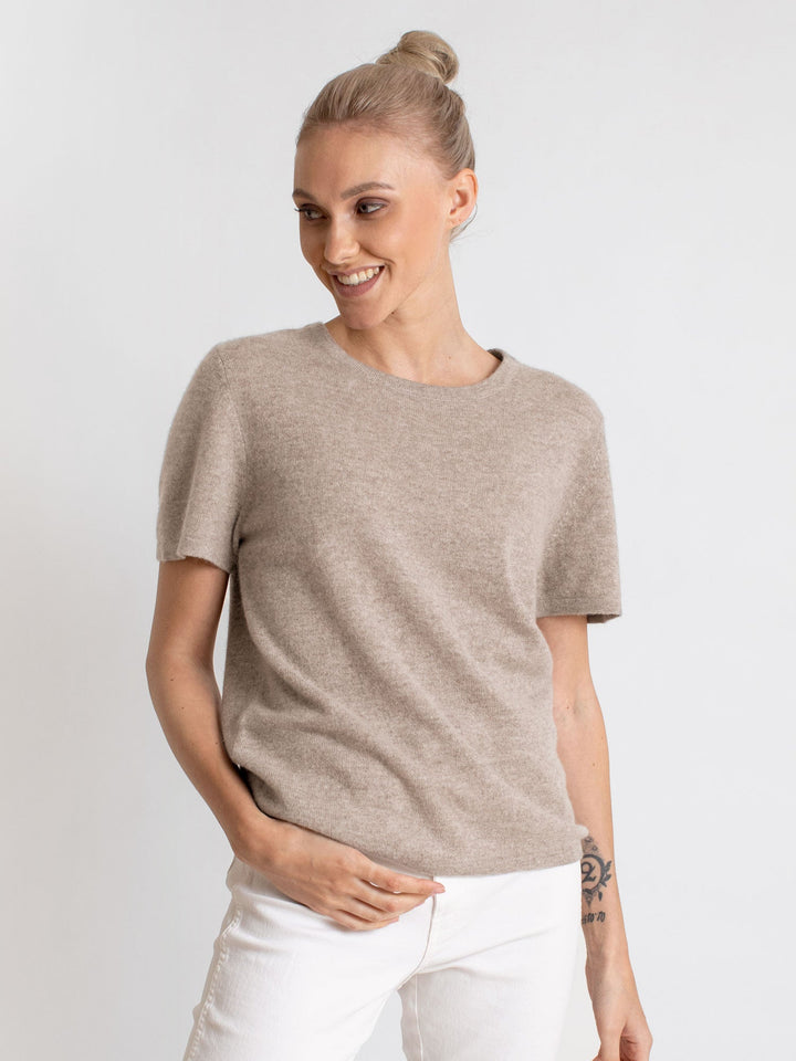 Cashmere T-shirt "Fresh" - toast - 100% pure Cashmere - Scandinavian design - Kashmina of Norway