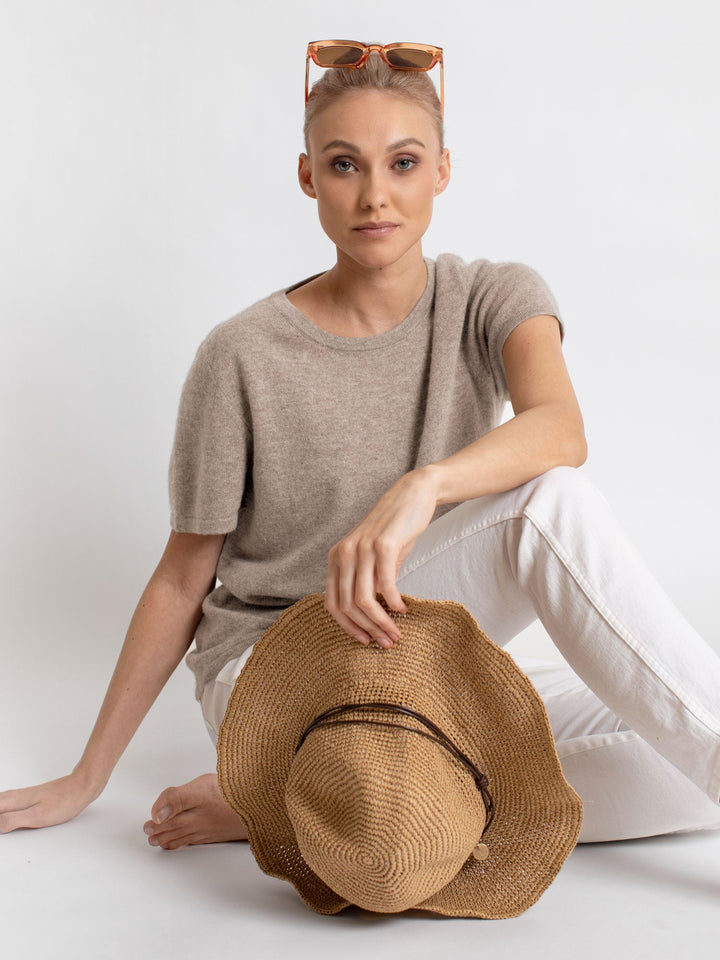 Cashmere T-shirt "Fresh" - toast - 100% pure Cashmere - Scandinavian design - Kashmina of Norway