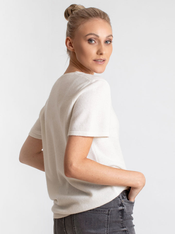 Cashmere T-shirt "Fresh" - white - 100% pure Cashmere - Scandinavian design - Kashmina of Norway