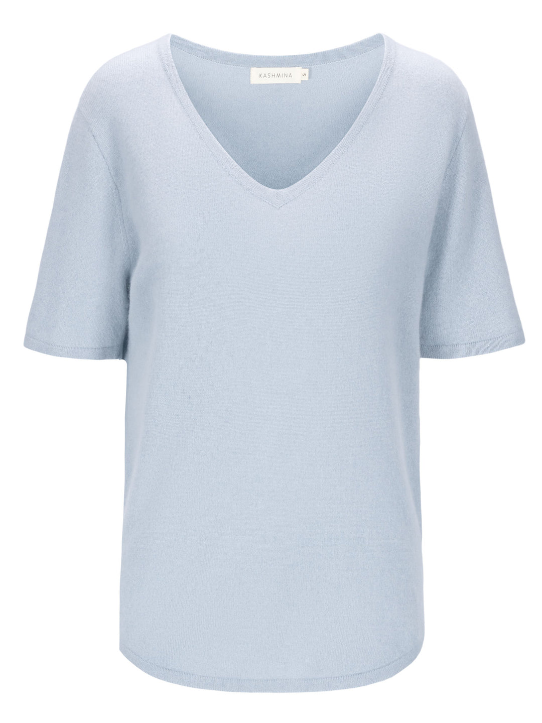 Cashmere T-shirt "Iben" 100% cashmere from Kashmina. Blue horizon
