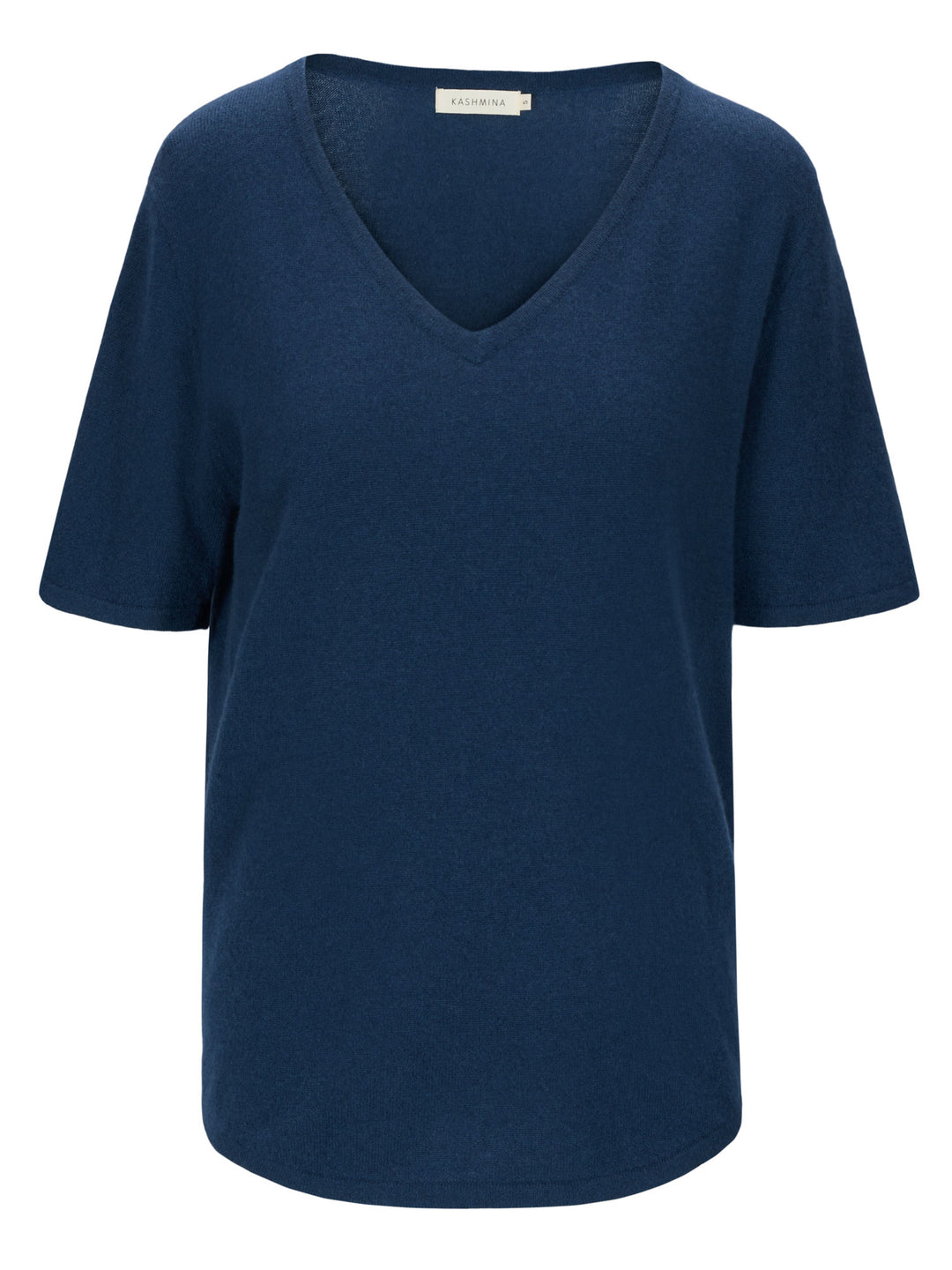 Cashmere T-shirt "Iben" 100% cashmere from Kashmina. Mountain Blue.