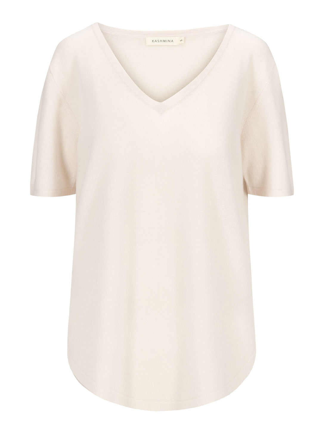 Cashmere T-shirt "Iben" - pearl - 100% pure Cashmere - Scandinavian design - Kashmina of Norway