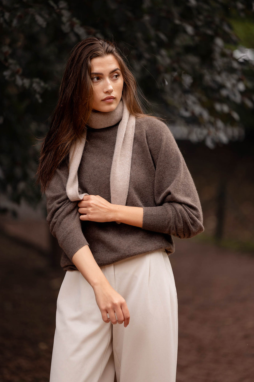 Cashmere scarf "Astrid" - Toast - 100% pure Cashmere - Scandinavian design - Kashmina