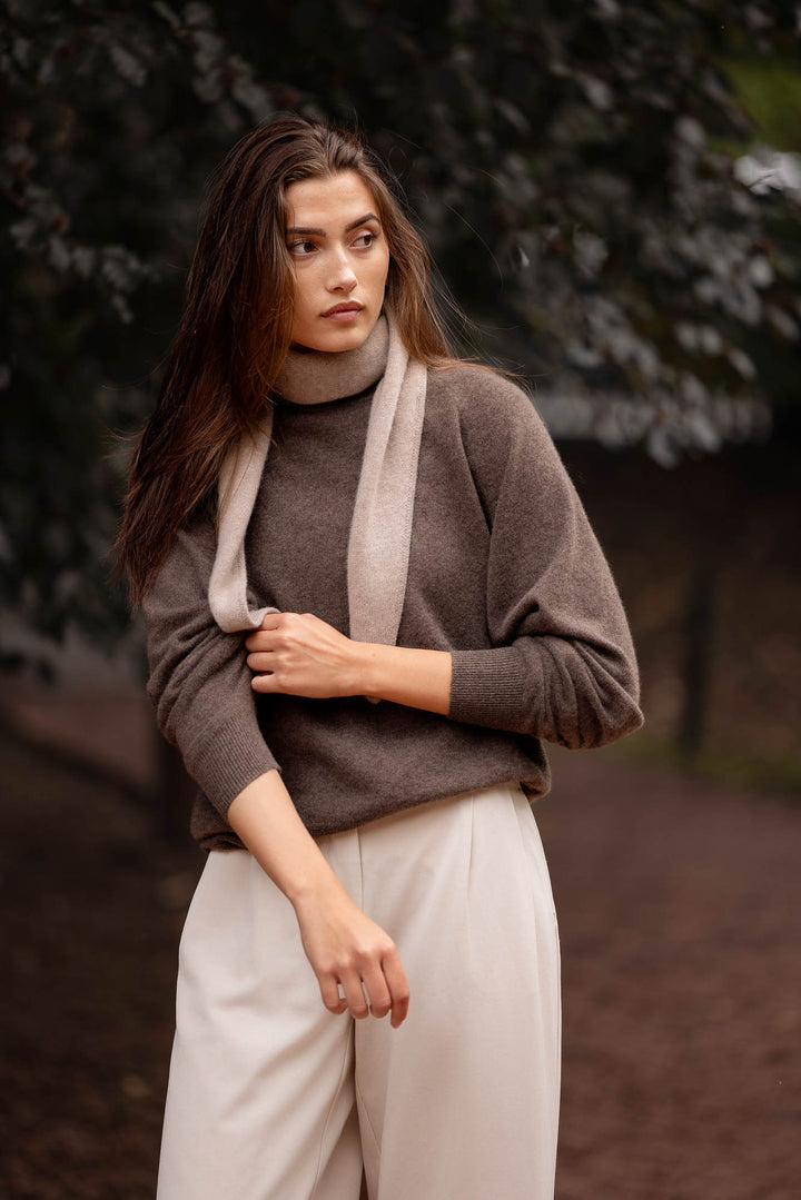 Cashmere scarf "Astrid" - Toast - 100% pure Cashmere - Scandinavian design - Kashmina