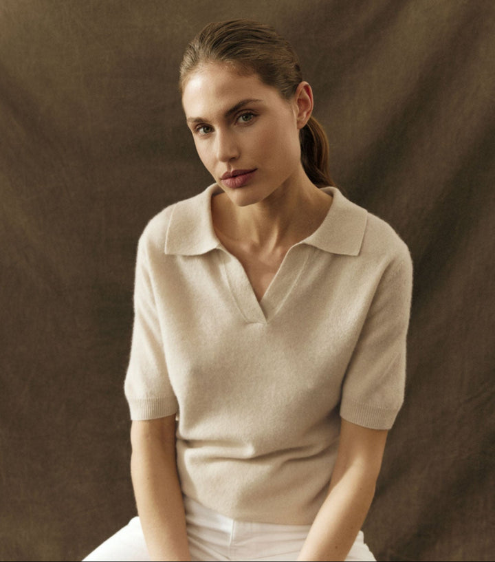 Cashmere polo shirt "Rikke" - Black