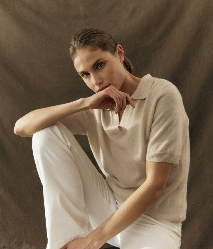 Cashmere polo shirt "Rikke" - Black