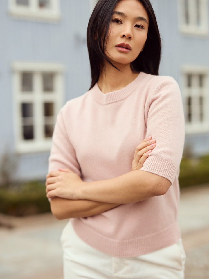 Cashmere sweater "Aase" - rose glow - 100% pure Cashmere - Scandinavian design - Kashmina of Norway