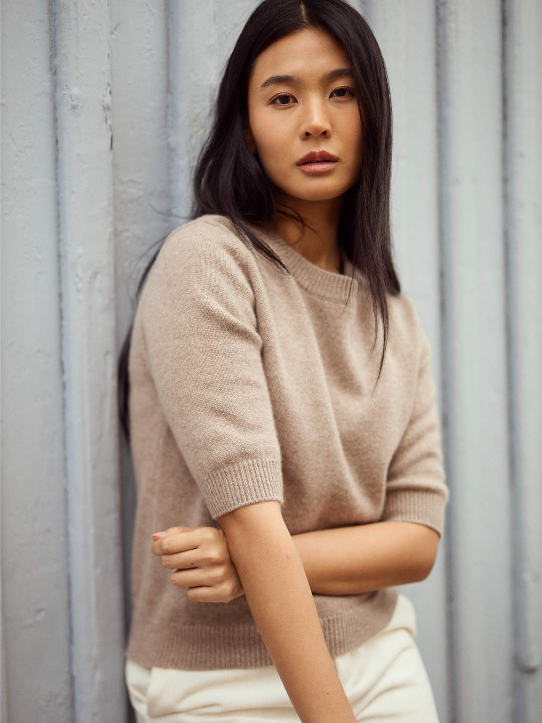 Cashmere sweater "Aase" - toast - 100% pure Cashmere - Scandinavian design - Kashmina of Norway