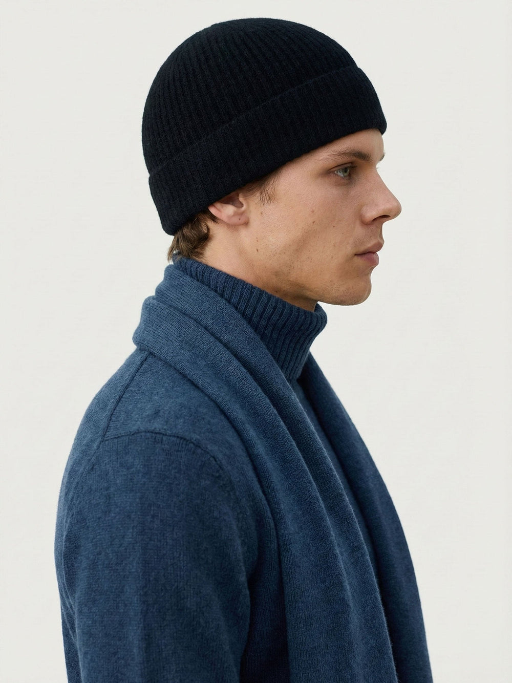 Cashmere beanie men "Brage" - black - 100% pure Cashmere - Scandinavian design - Kashmina of Norway