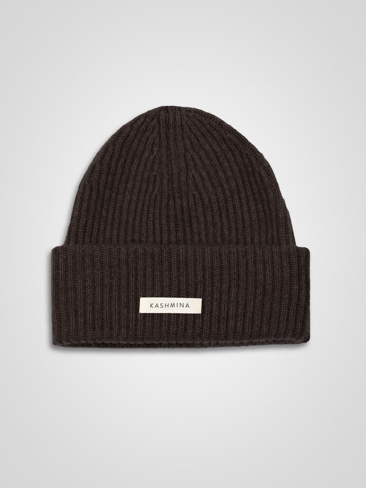 Cashmere beanie "Odny" - Dark brown - 100% pure Cashmere - Scandinavian design - Kashmina