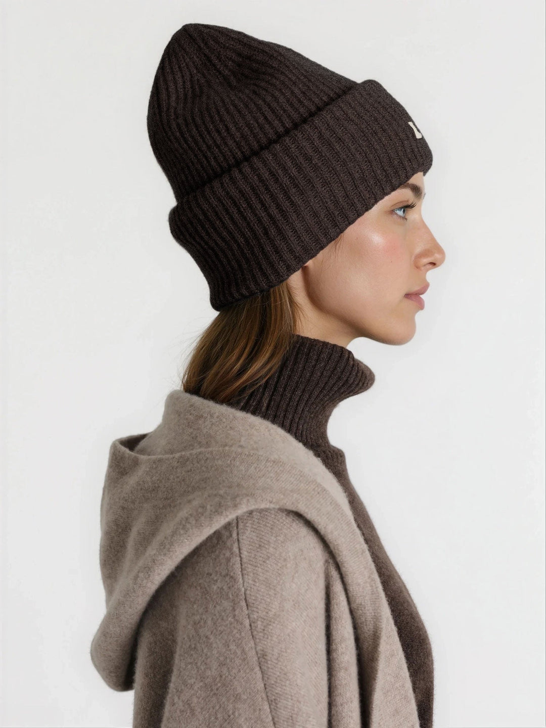 Cashmere beanie "Odny" - Dark brown - 100% pure Cashmere - Scandinavian design - Kashmina