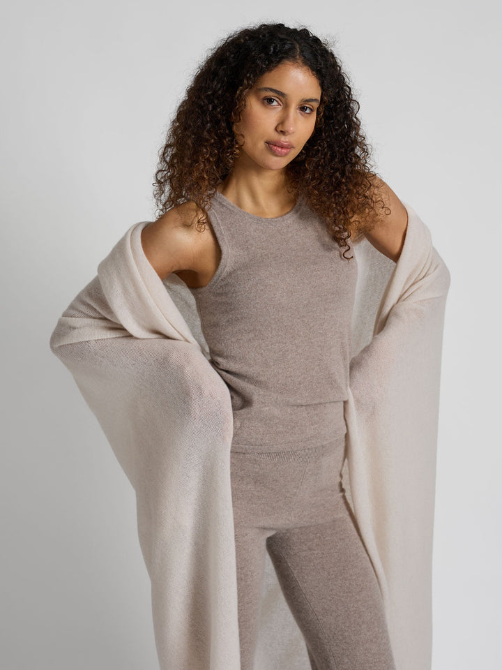 Cashmere blanket "Misty" - Cream - 100% pure Cashmere - Scandinavian design - Kashmina