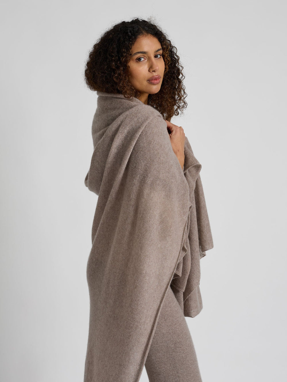 Cashmere blanket "Misty" - Toast - 100% pure Cashmere - Scandinavian design - Kashmina