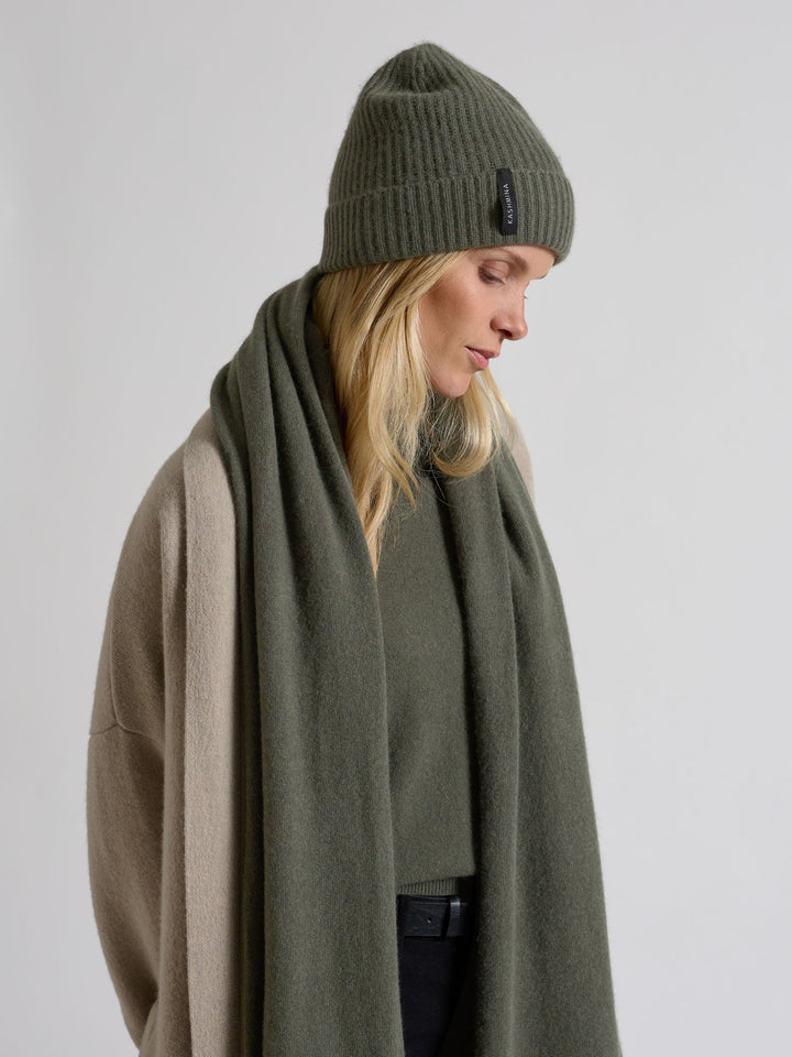 Cashmere beanie "Elli" - Eucalyptus - 100% pure Cashmere - Scandinavian design - Kashmina of Norway