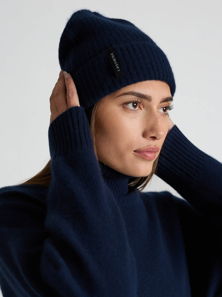 Cashmere beanie "Elli" - Navy