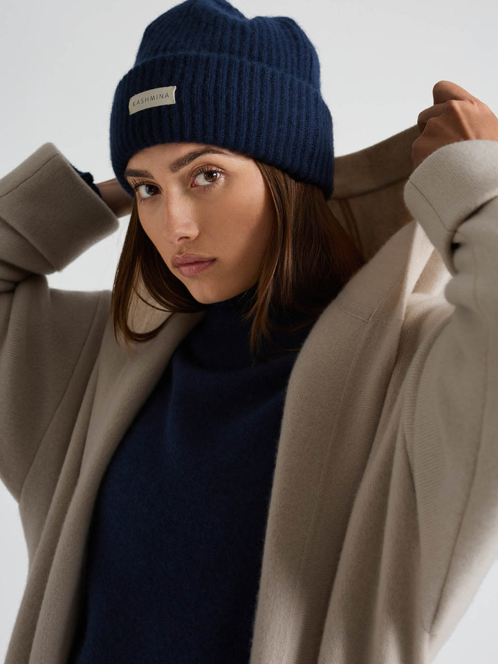 Cashmere beanie "Odny" - Navy