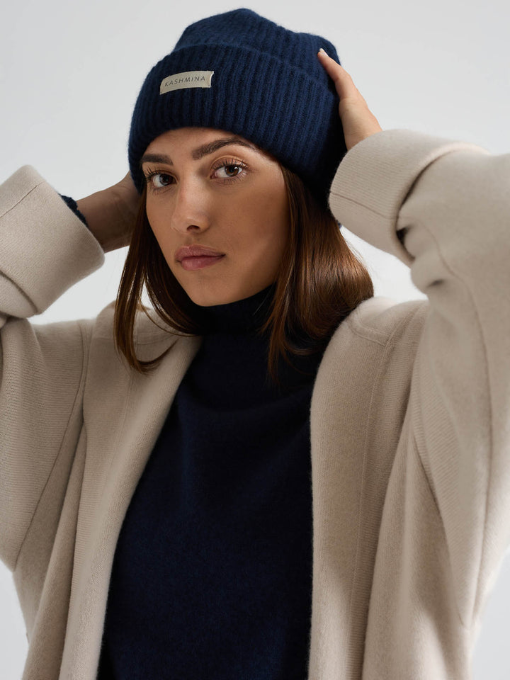 Cashmere beanie "Odny" - Navy
