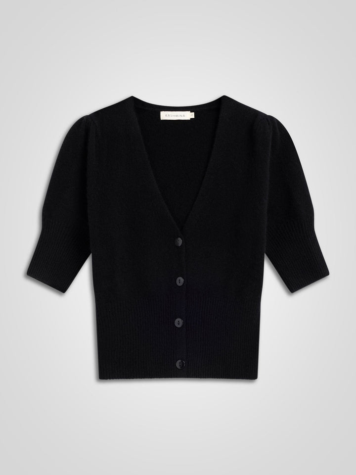 Cashmere cardigan "Grace" - black - 100% pure Cashmere - Scandinavian design - Kashmina of Norway