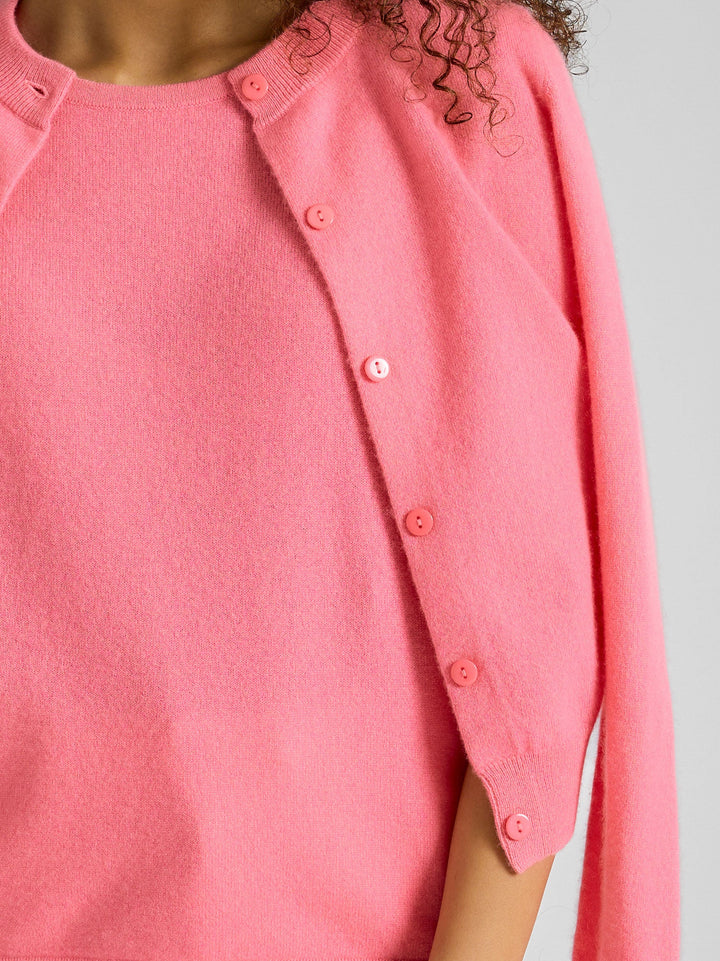 Cashmere cardigan "Ingrid" - Bubblegum pink - 100% pure Cashmere - Scandinavian design - Kashmina