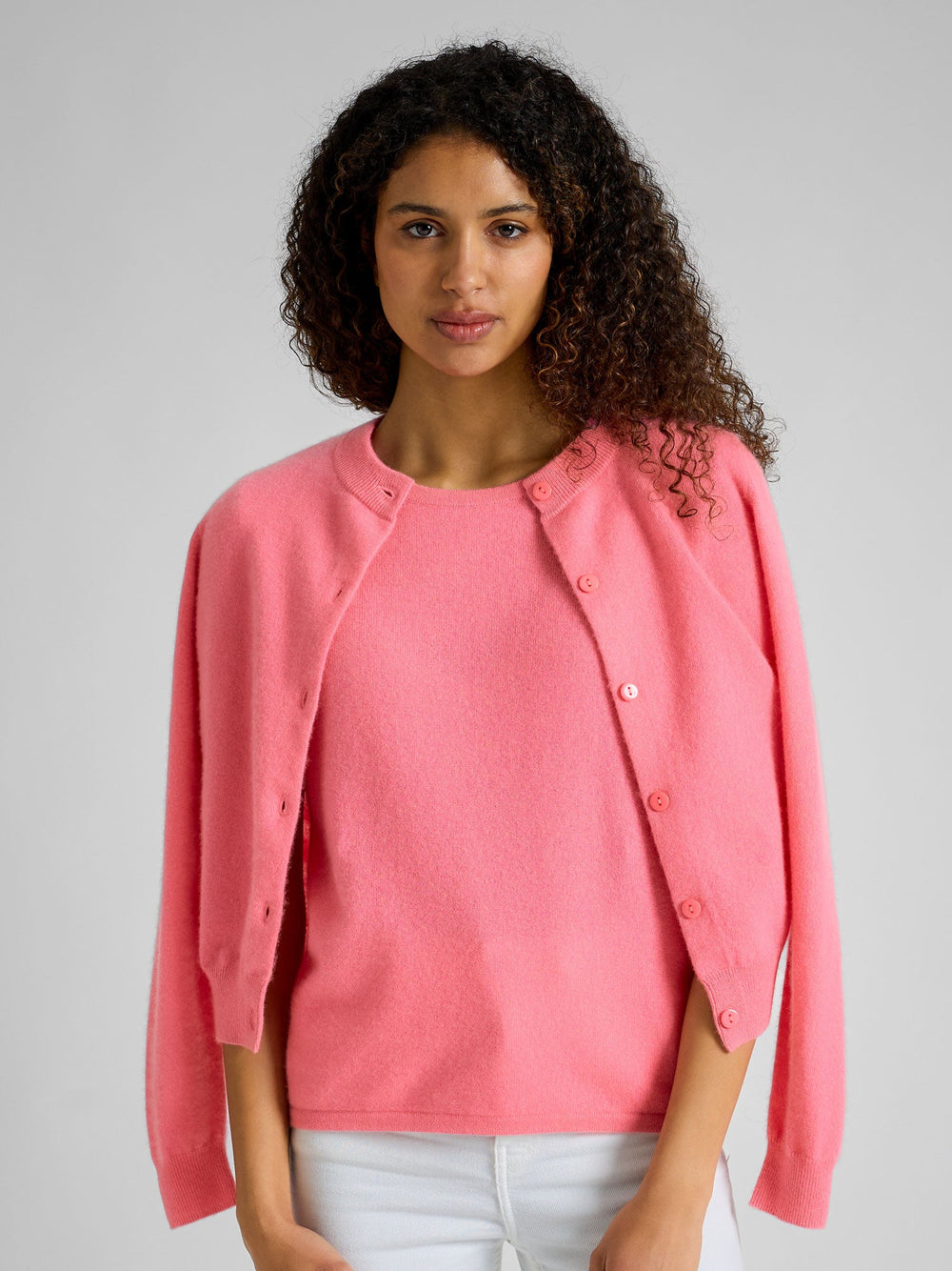 Cashmere cardigan "Ingrid" - Bubblegum pink - 100% pure Cashmere - Scandinavian design - Kashmina