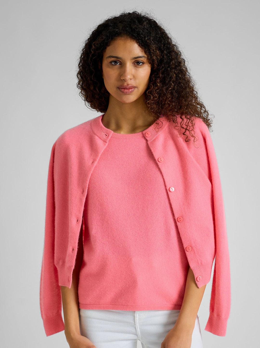 Cashmere cardigan "Ingrid" - Bubblegum pink - 100% pure Cashmere - Scandinavian design - Kashmina