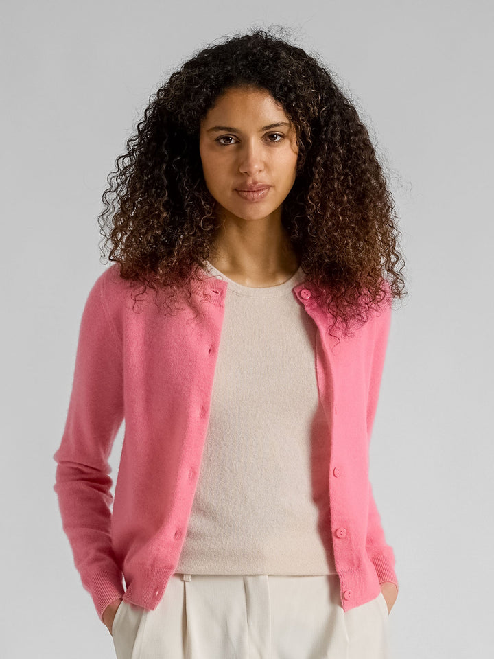 Cashmere cardigan "Ingrid" - Bubblegum pink - 100% pure Cashmere - Scandinavian design - Kashmina