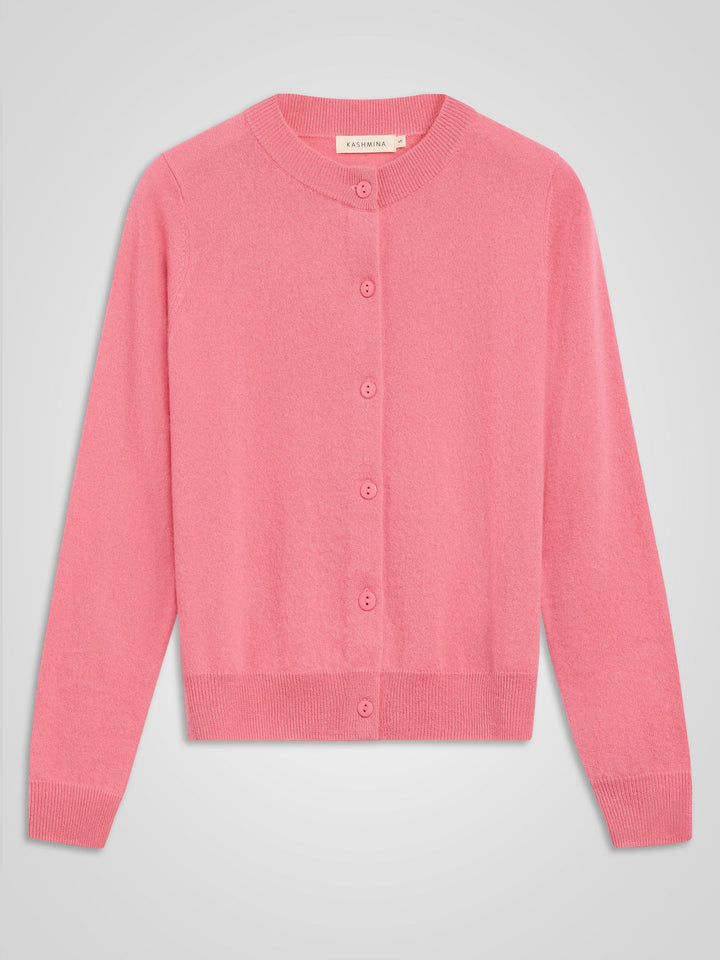 Cashmere cardigan "Ingrid" - Bubblegum pink - 100% pure Cashmere - Scandinavian design - Kashmina