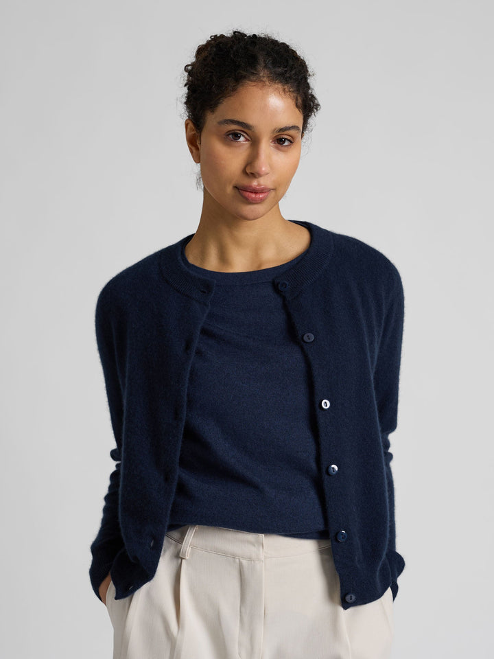 Cashmere cardigan "Ingrid" - Navy - 100% pure Cashmere - Scandinavian design - Kashmina