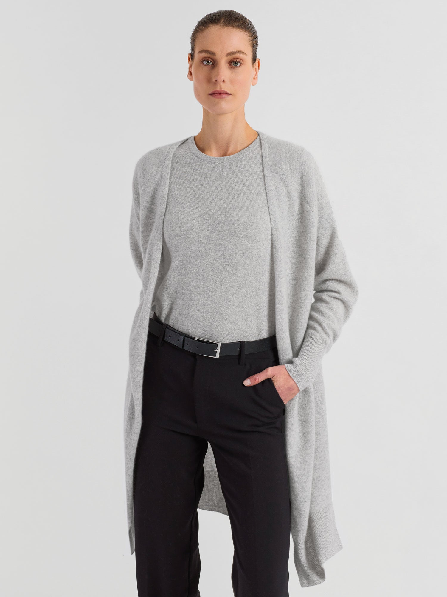 kashwere LONGLINE CARDIGAN ライトグレー LONGLINE CARDIGAN(F mist): WEAR | kashwere Japan (カシウエア