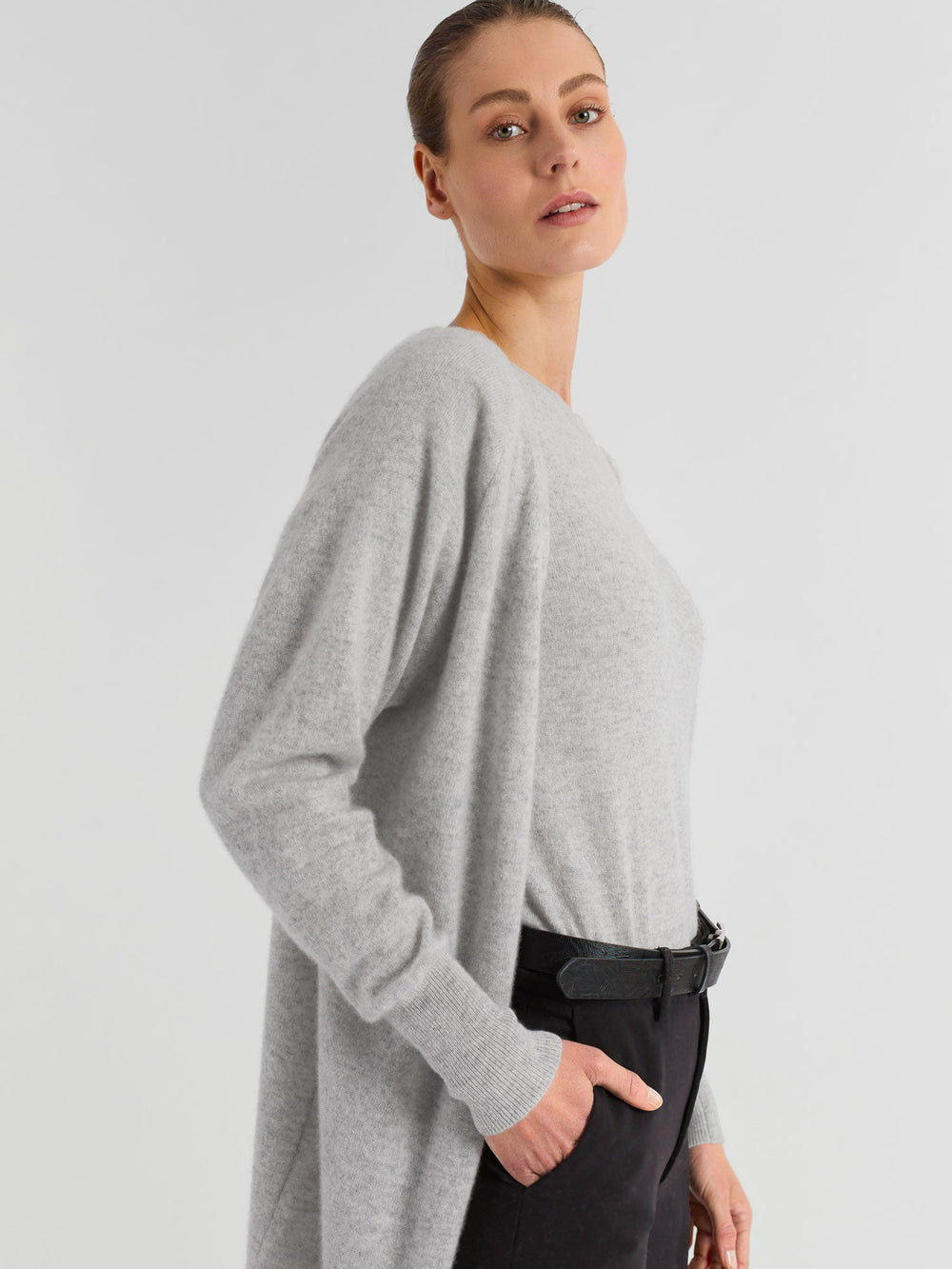 Cashmere cardigan "Linnea" - light grey - 100% pure Cashmere - Scandinavian design - Kashmina of Norway