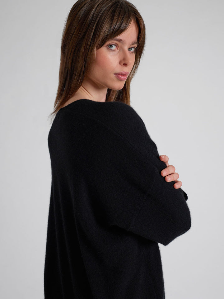 Cashmere cardigan "Magni" - Black - 100% pure Cashmere - Scandinavian design - Kashmina of Norway