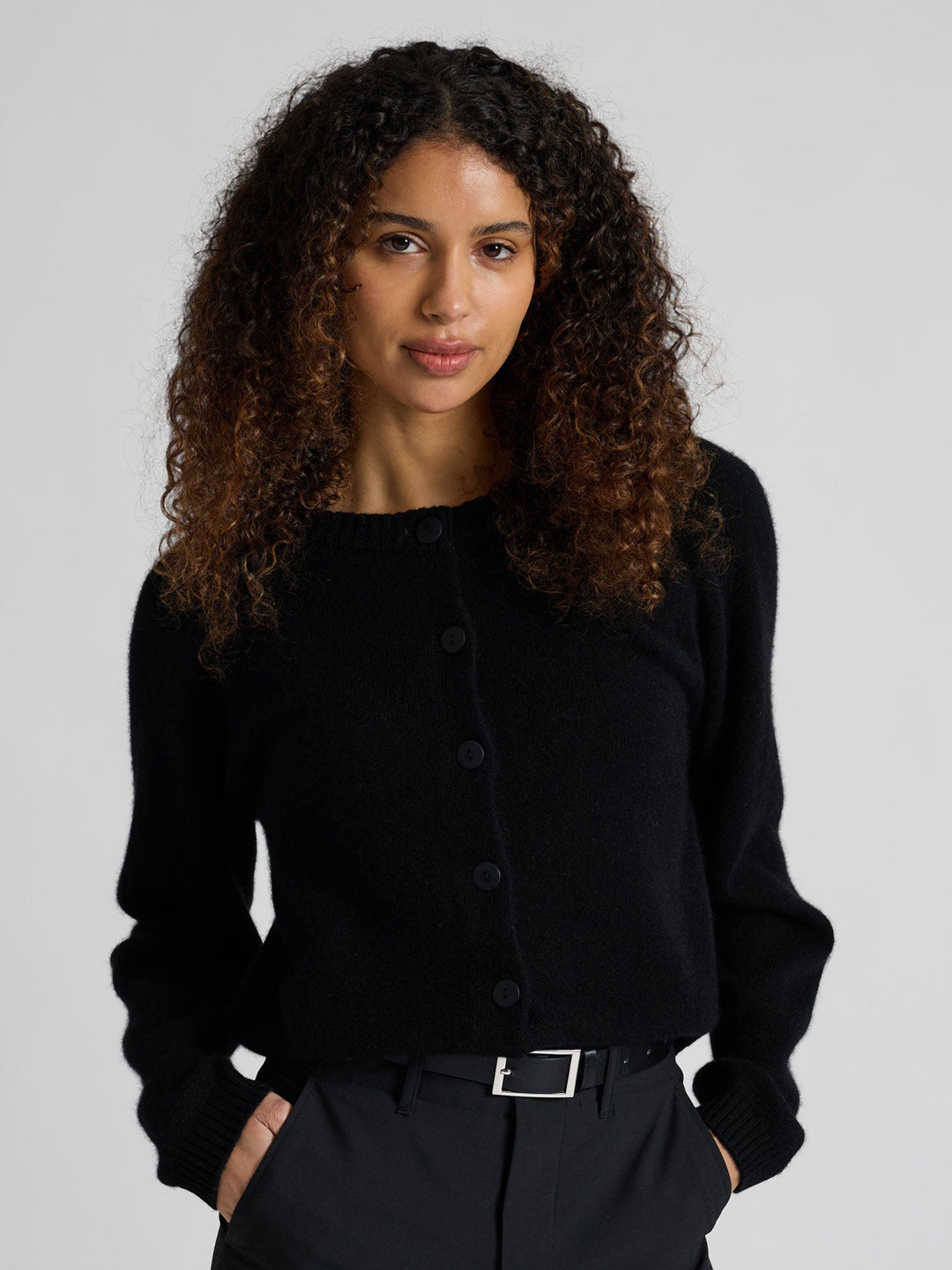 Cashmere cardigan "Randi" - Black - 100% pure Cashmere - Scandinavian design - Kashmina