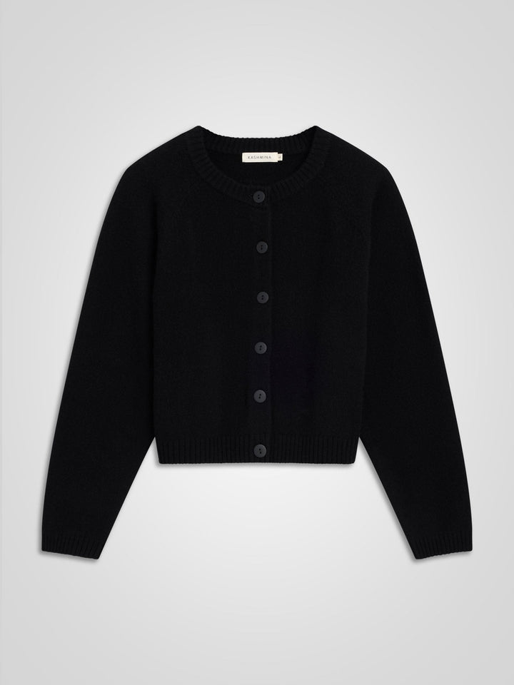 Cashmere cardigan "Randi" - Black - 100% pure Cashmere - Scandinavian design - Kashmina