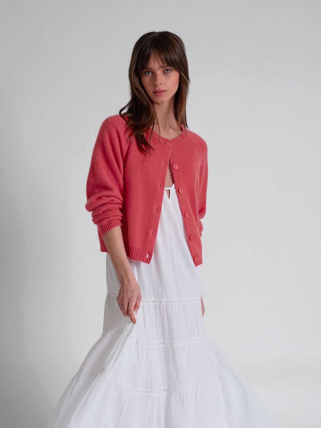 Cashmere cardigan "Randi" -  Coral