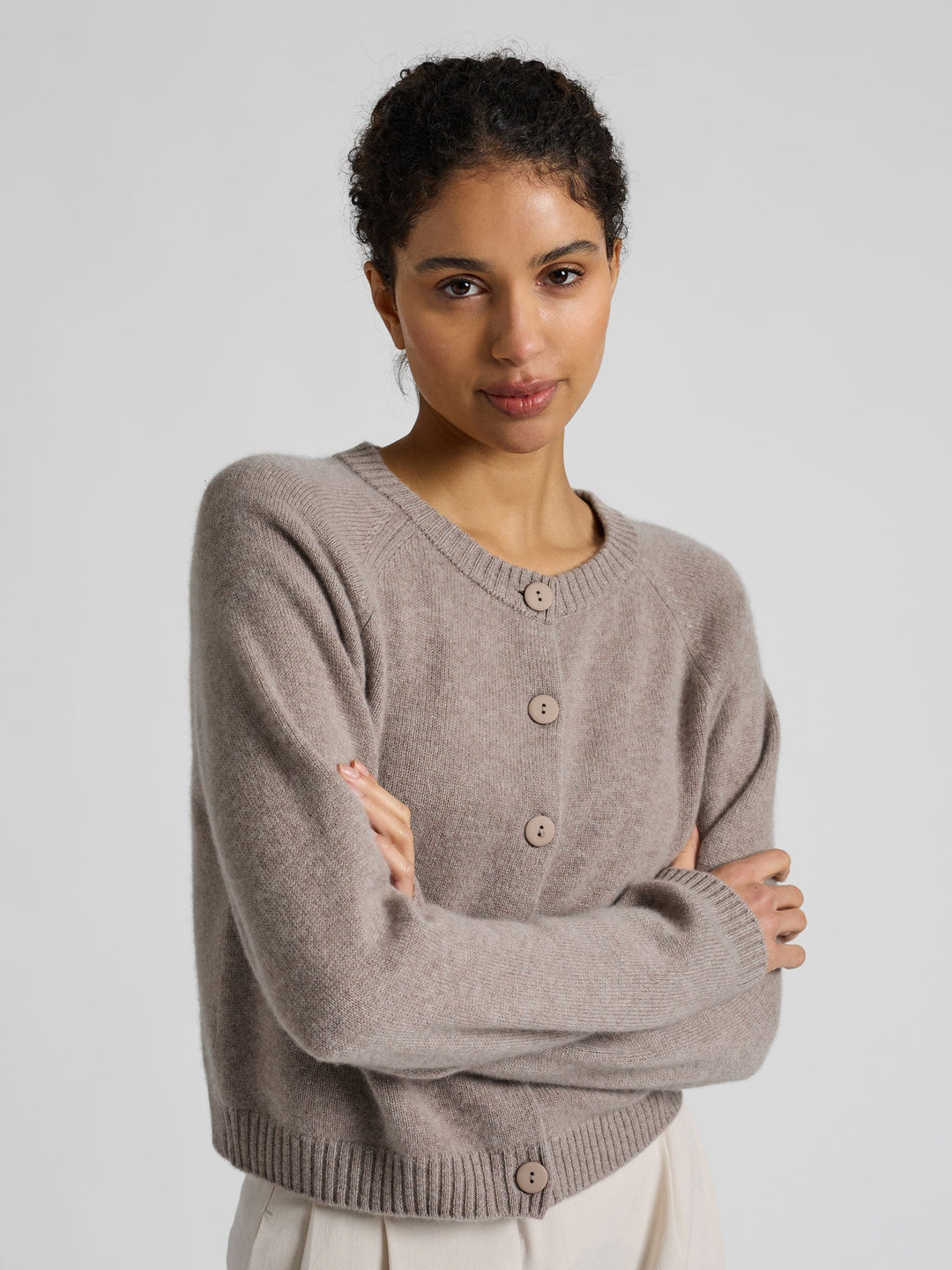 Cashmere cardigan "Randi" - Toast - 100% pure Cashmere - Scandinavian design - Kashmina