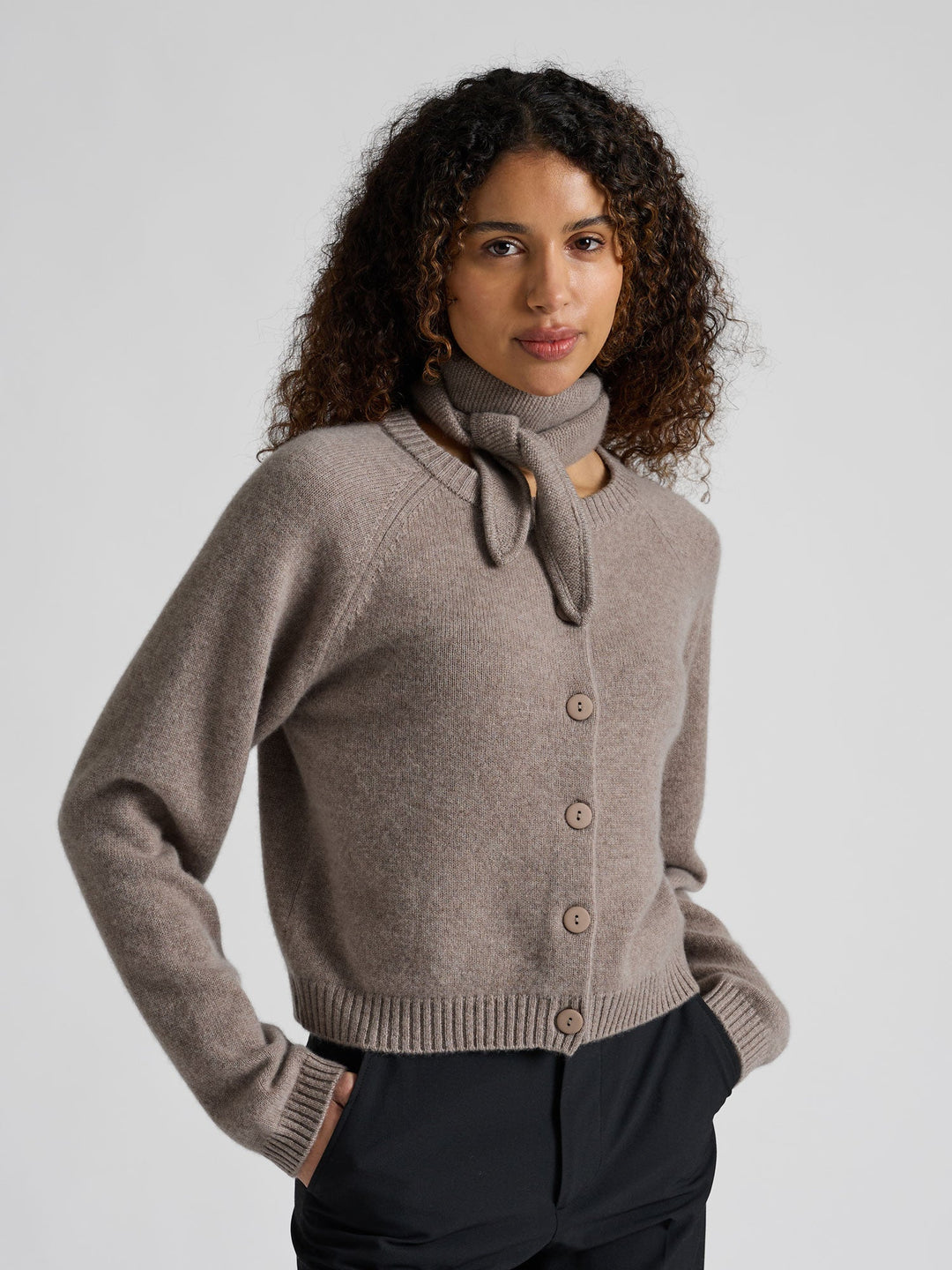 Cashmere mini scarf "Alfine" - Toast - 100% pure Cashmere - Scandinavian design - Kashmina