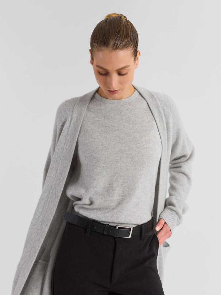 Cashmere cardigan "Solveig" - light grey - 100% pure Cashmere - Scandinavian design - Kashmina of Norway