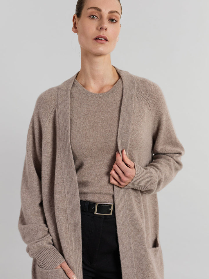 Cashmere cardigan "Solveig" - toast - 100% pure Cashmere - Scandinavian design - Kashmina of Norway