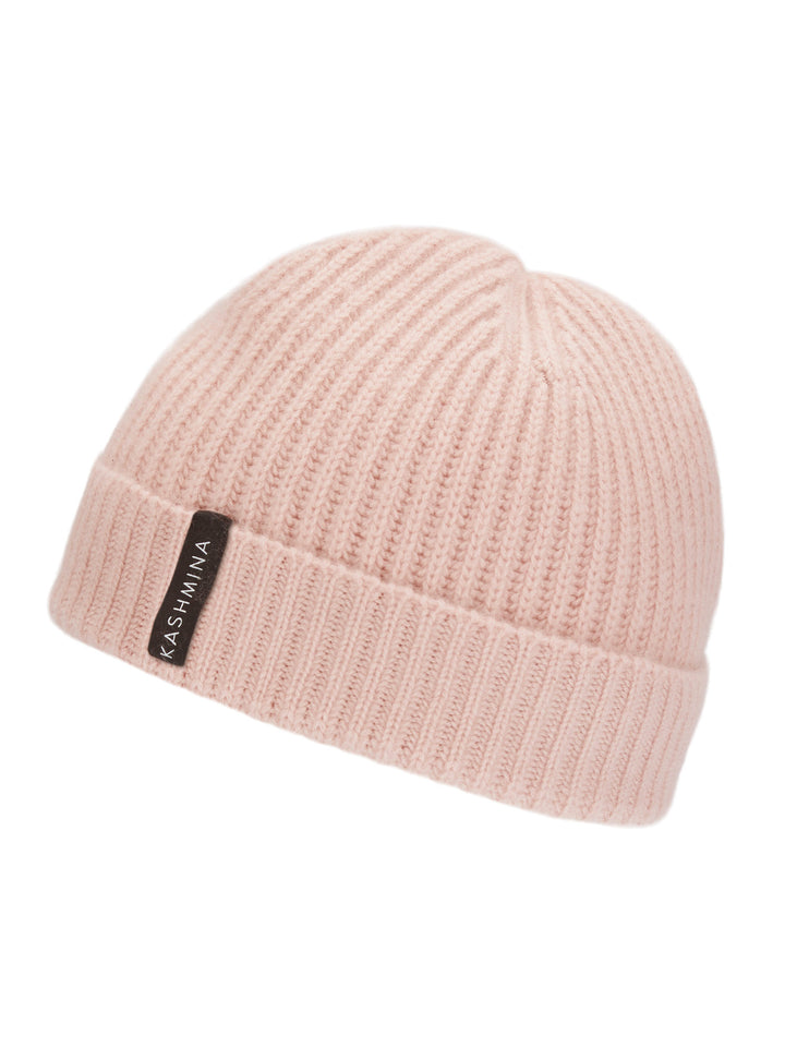  Cashmere cap for children "Mid" in 100% pure cashmere. Scandinavian design by Kashmina. Color: Rose Glow.