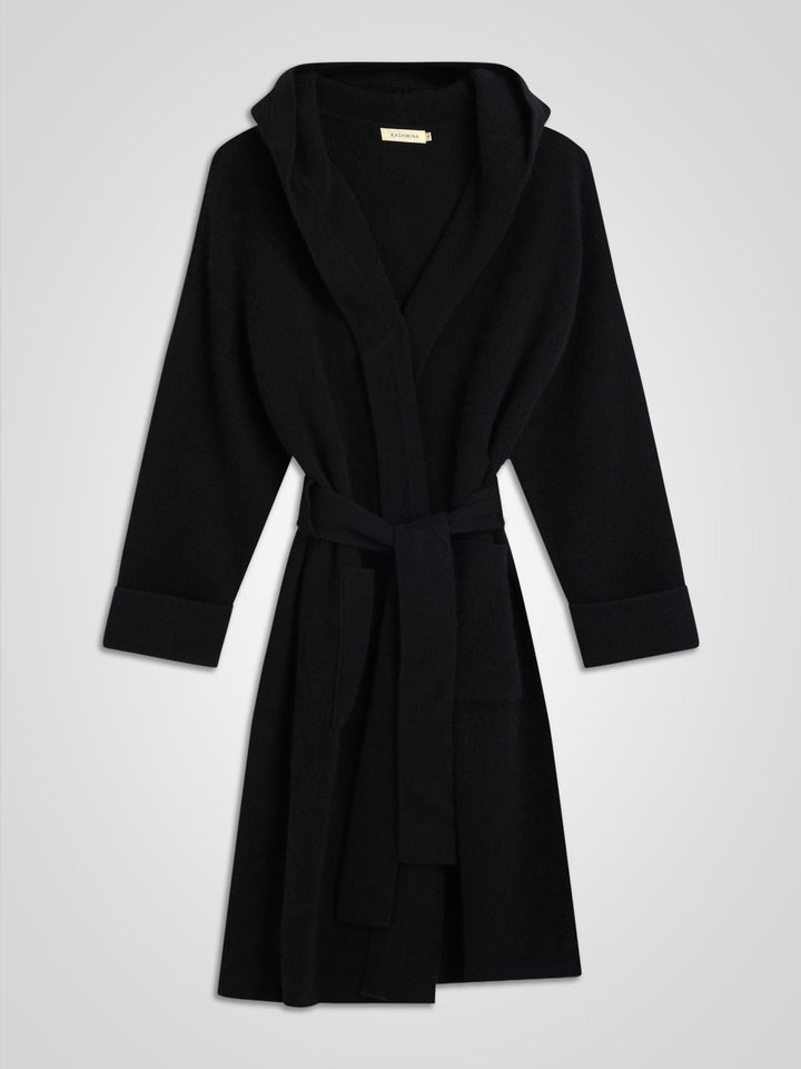Cashmere coat "Nora" - black - 100% pure Cashmere - Scandinavian design - Kashmina of Norway
