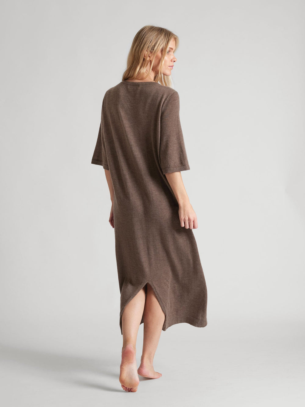 Cashmere dress "June" - dark toast - 100% pure Cashmere - Scandinavian design - Kashmina of Norway
