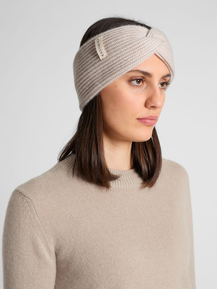 Cashmere head band "Freya" - cream - 100% pure Cashmere - Scandinavian design - Kashmina of Norway