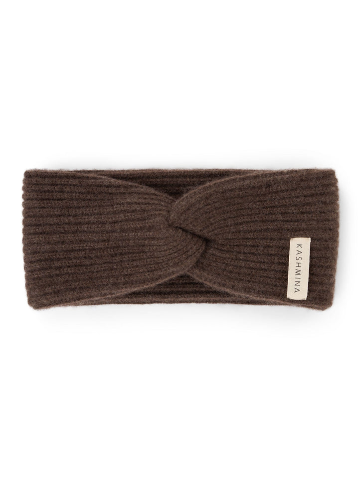 Cashmere head band "Freya" - dark brown - 100% pure Cashmere - Scandinavian design - Kashmina of Norway