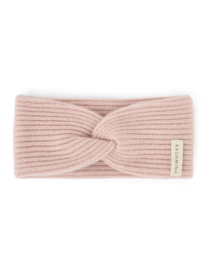 Head band "Freya" in 100% pure cashmere. Scandinavian design by Kashmina. Color: Rose Glow.